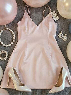 NWT Laura’s Boutique Attached LA Double-Faced Satin Mini Dress M